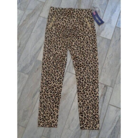 NWT Cherokee girls youth large 10/12 leopard print leggings - Picture 1 of 4